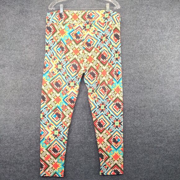 Lularoe Leggings Womens Size TC2 Rainbow Geometric Pattern Polyester - Picture 3 of 11